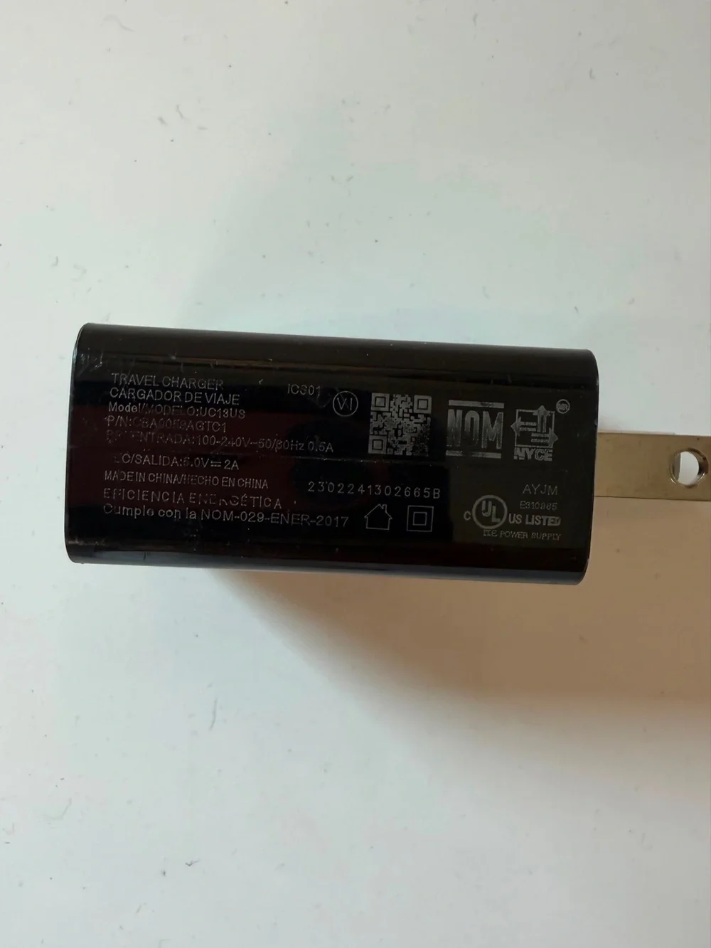 Lot of 3 USB Wall Charger Adapters TCL Huawei and Sony Black